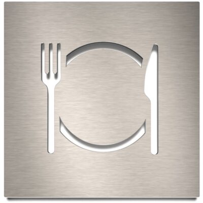 Edelstahl Hinweisschild "Restaurant" / H.32.E