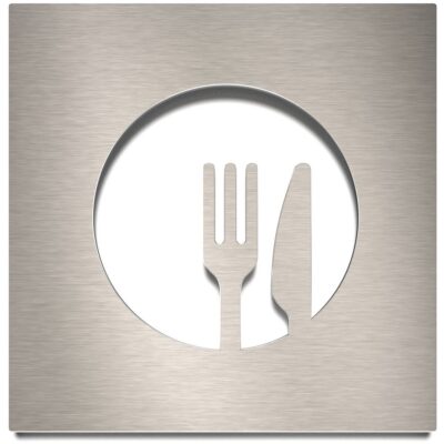 Edelstahl Hinweisschild "Restaurant" / H.33.E