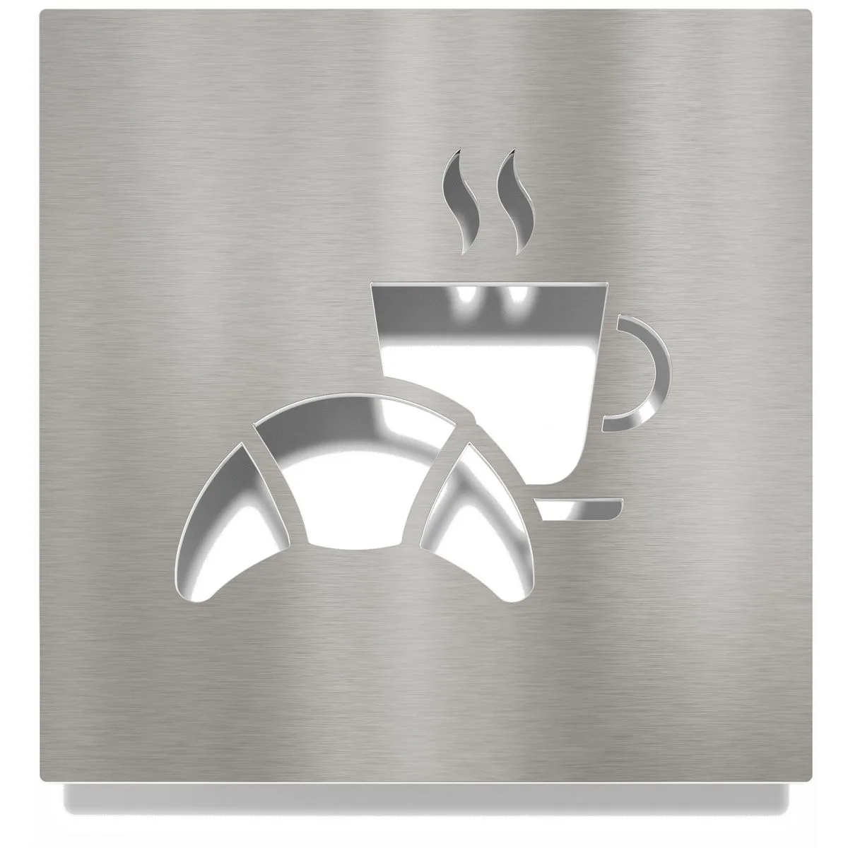 Edelstahl Hinweisschild "Frühstücksraum" / H.34.E