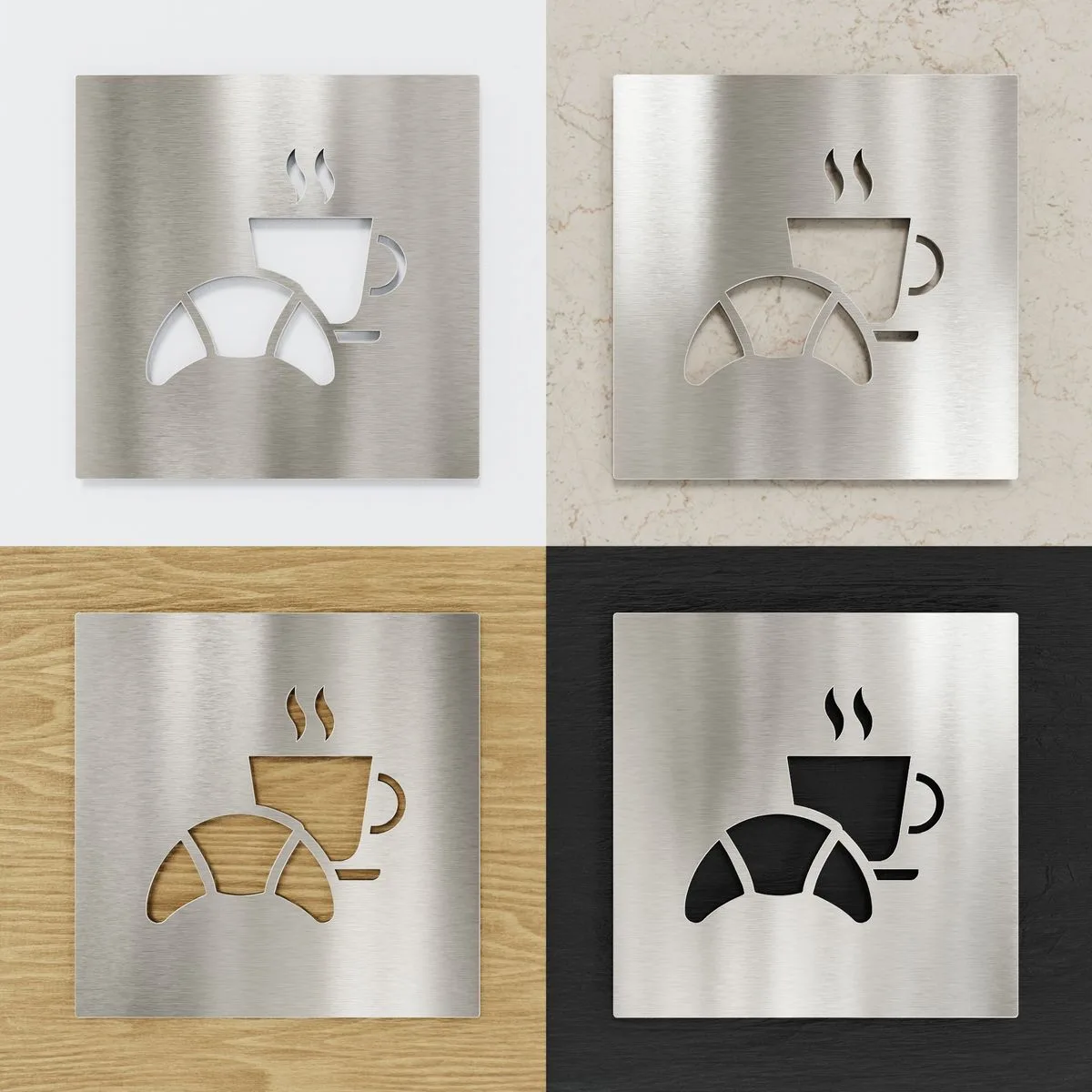 Edelstahl Hinweisschild "Frühstücksraum" / H.34.E – Bild 2