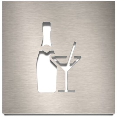 Edelstahl Hinweisschild "BAR" / H.35.E