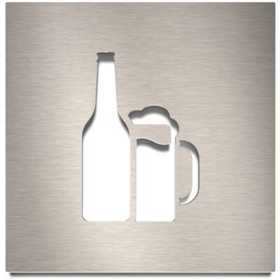 Edelstahl Hinweisschild "BAR" / H.36.E