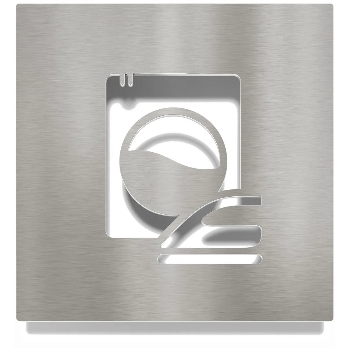 Edelstahl Hinweisschild "Wäscheraum" / H.37.E