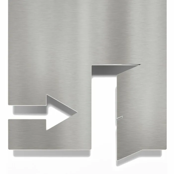Edelstahl Hinweisschild "Ausgang rechts" / H.42.E