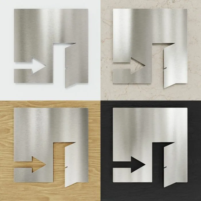 Edelstahl Hinweisschild "Ausgang rechts" / H.42.E – Bild 2
