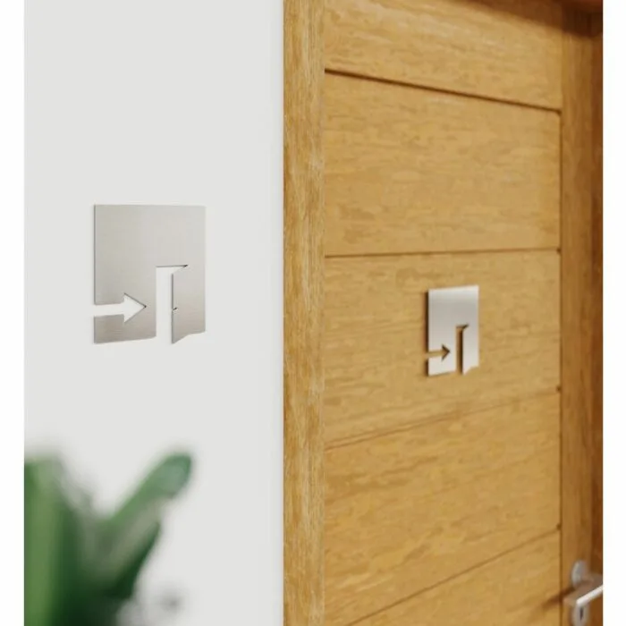 Edelstahl Hinweisschild "Ausgang rechts" / H.42.E – Bild 3