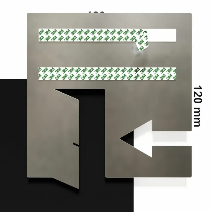 Edelstahl Hinweisschild "Ausgang rechts" / H.42.E – Bild 4