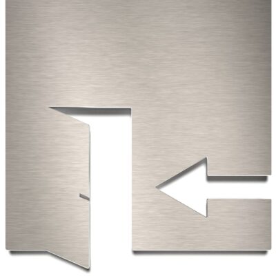 Edelstahl Hinweisschild "Ausgang links" / H.43.E