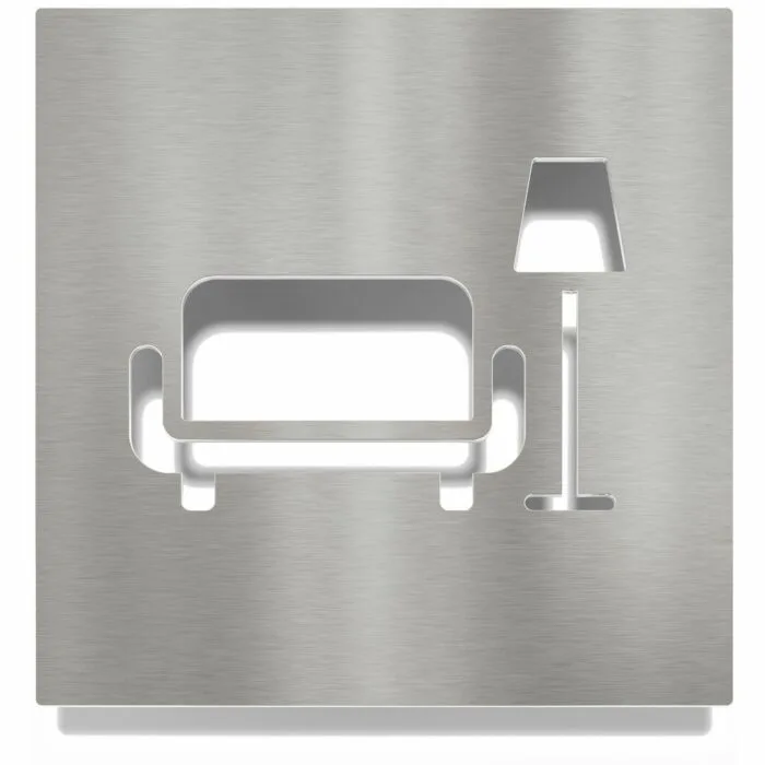 Edelstahl Piktogramm "Lounge" / H.51.E