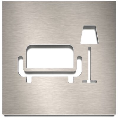Edelstahl Piktogramm "Lounge" / H.51.E