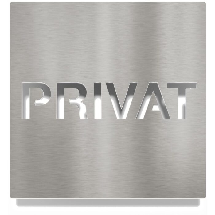 Edelstahl Hinweisschild "Privat" / H.62.E 1