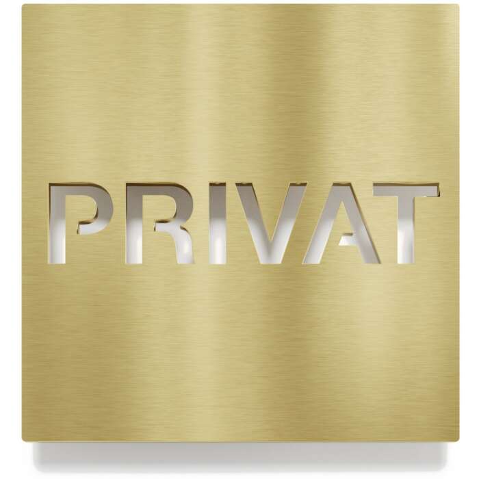 Messing Hinweisschild "Privat" / H.62.M 1