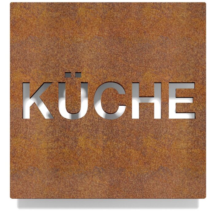 Vintage Hinweisschild "Küche" / H.64.R 1