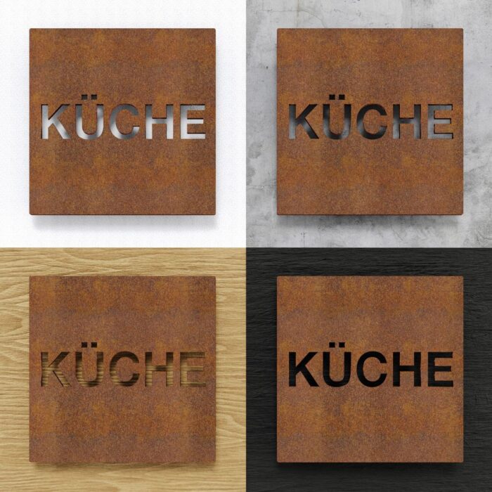 Vintage Hinweisschild "Küche" / H.64.R 2