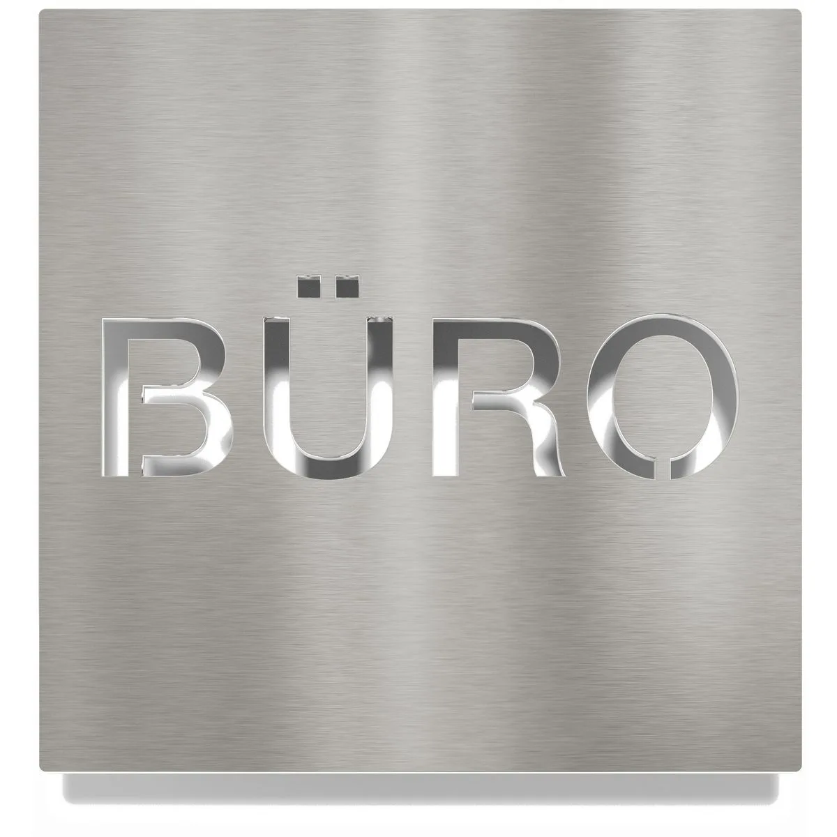 Edelstahl Hinweisschild "BÜRO" / H.68.E