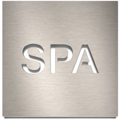 Edelstahl Hinweisschild "SPA" / H.70.E