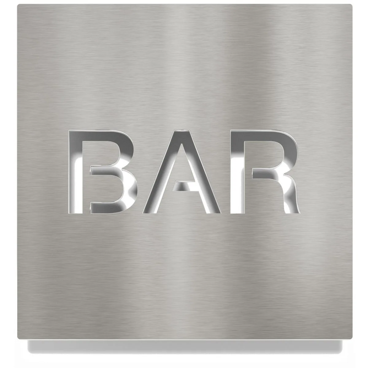 Edelstahl Hinweisschild "BAR" / H.74.E