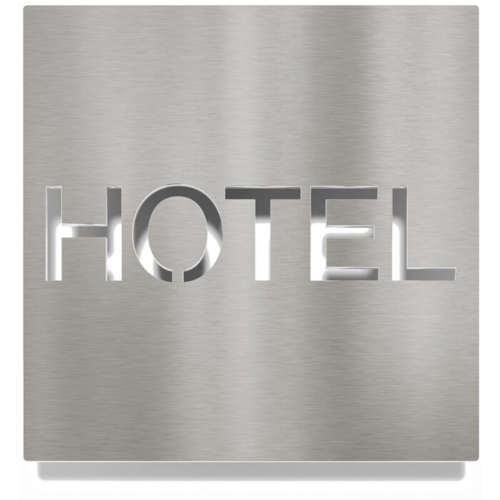 Edelstahl Hinweisschild "HOTEL" / H.77.E 1