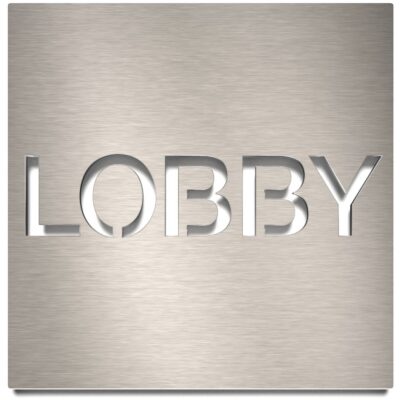Edelstahl Hinweisschild "LOBBY" / H.78.E