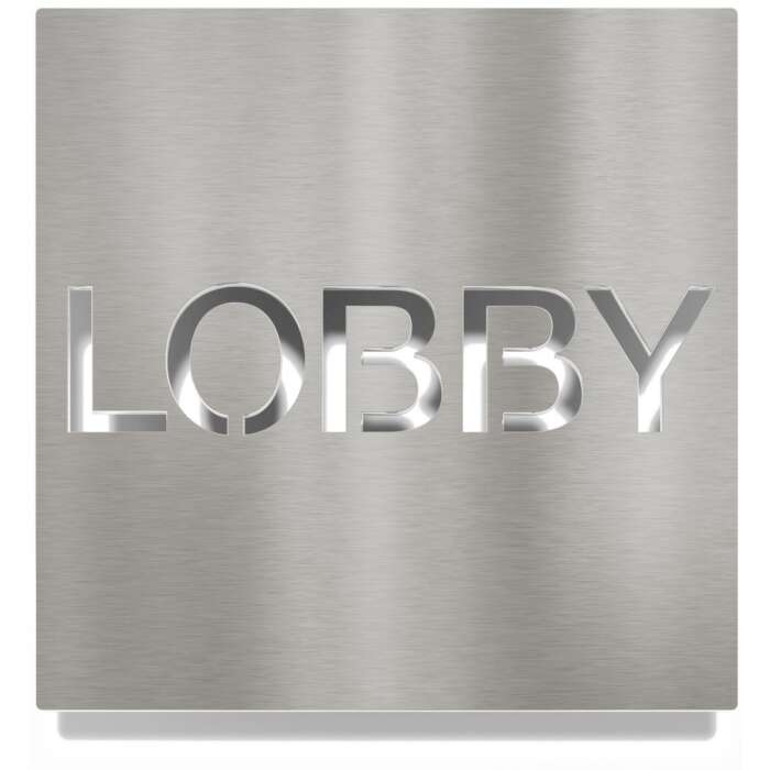 Edelstahl Hinweisschild "LOBBY" / H.78.E 1