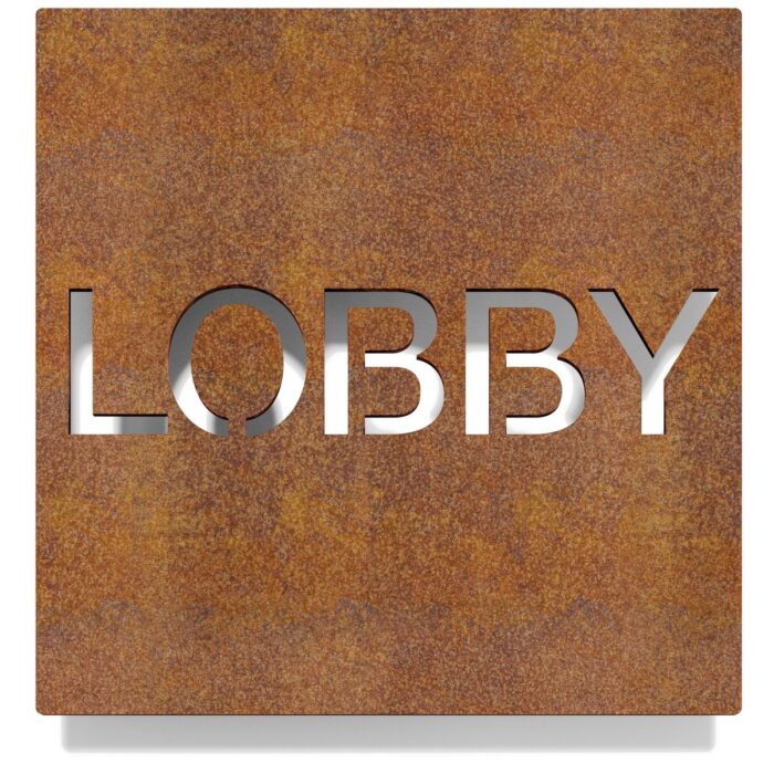 Vintage Hinweisschild "LOBBY" / H.78.R 1