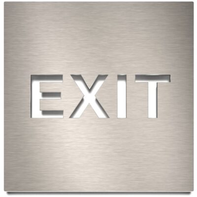 Edelstahl Hinweisschild "Exit" / H.81.E