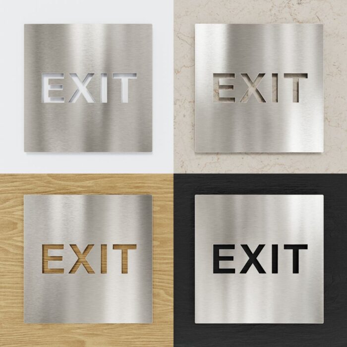 Edelstahl Hinweisschild "Exit" / H.81.E 2