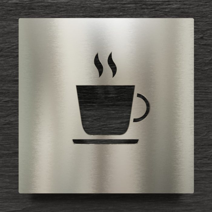 Edelstahl Hinweisschild "Kaffee" / H.03.E 1