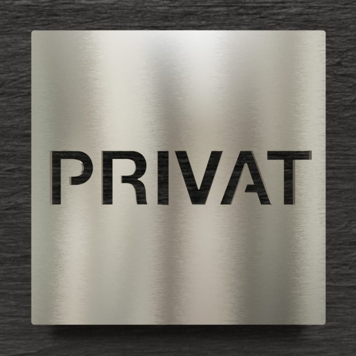 Edelstahl Hinweisschild "Privat" / H.62.E 1
