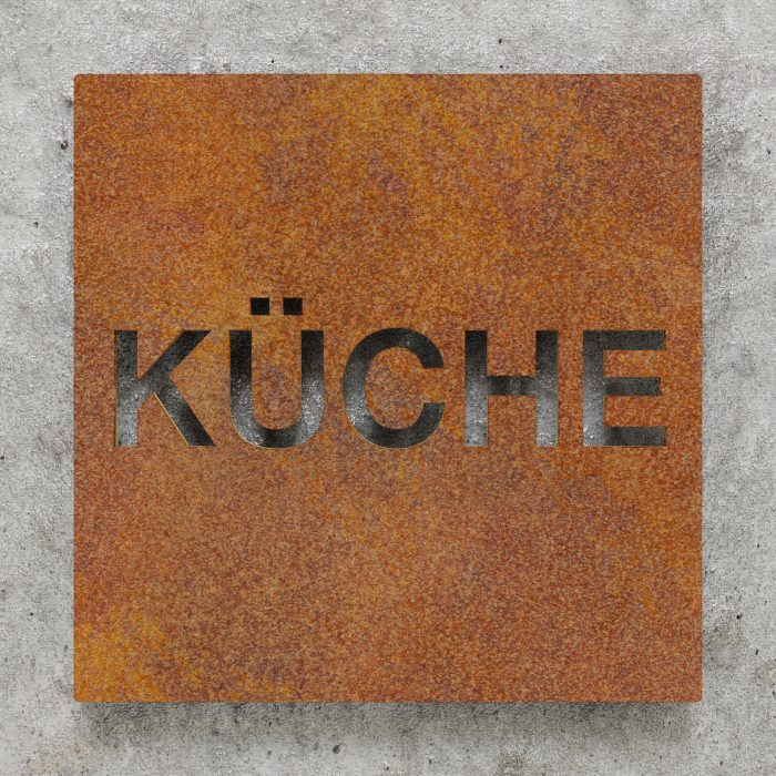 Vintage Hinweisschild "Küche" / H.64.R 2