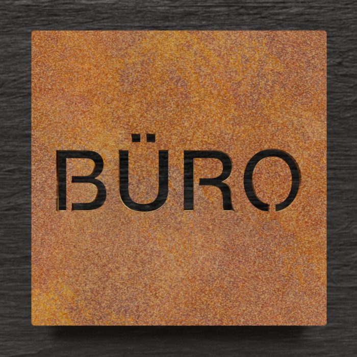 Vintage Hinweisschild "BÜRO" / H.68.R 1