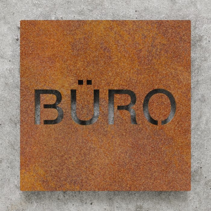 Vintage Hinweisschild "BÜRO" / H.68.R 2