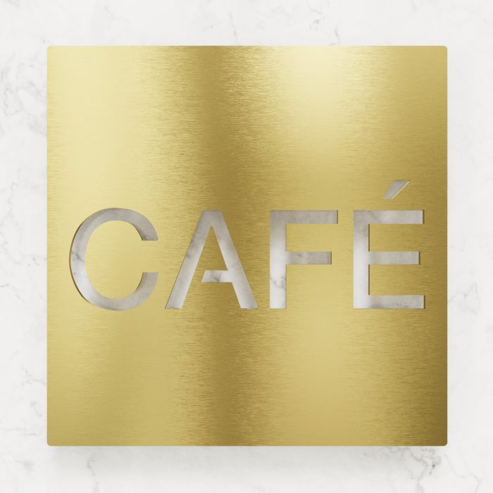 Messing Hinweisschild "Café" / H.72.M 2