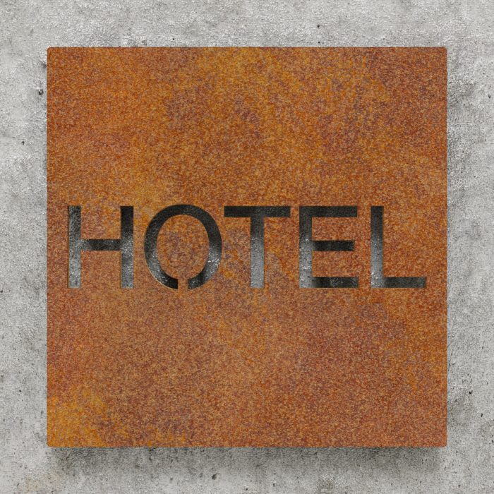 Vintage Hinweisschild "HOTEL" / H.77.R 2