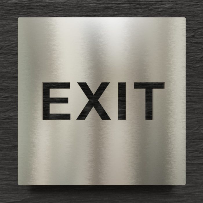 Edelstahl Hinweisschild "Exit" / H.81.E 1