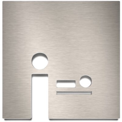 Edelstahl Hinweisschild "Wickelraum" / K.03.E