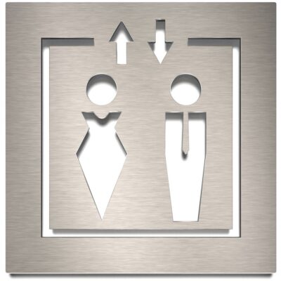 Edelstahl Schild "Aufzug" / L.01.E