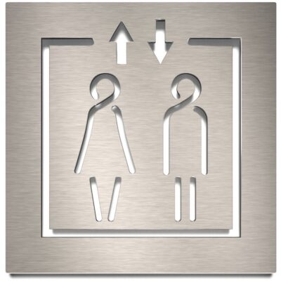 Edelstahl Schild "Aufzug" / L.02.E