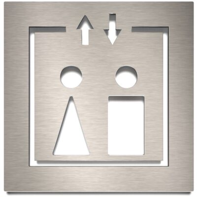 Edelstahl Schild "Aufzug" / L.03.E
