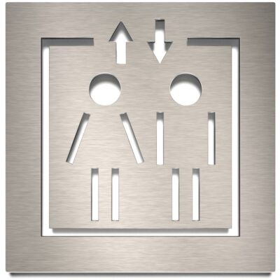 Edelstahl Schild "Aufzug" / L.05.E