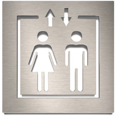 Edelstahl Schild "Aufzug" / L.06.E