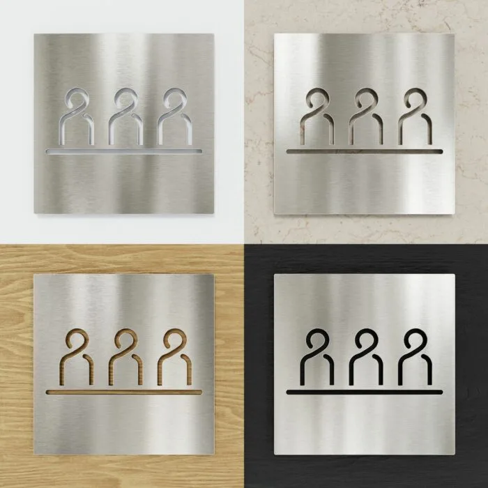 Edelstahl Schild "Besprechungsraum" / M.02.E – Bild 2