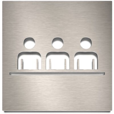 Edelstahl Schild "Besprechungsraum" / M.06.E