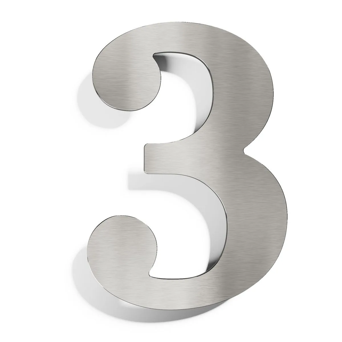 Edelstahl Hausnummer 3 "Classic" / N.23.E