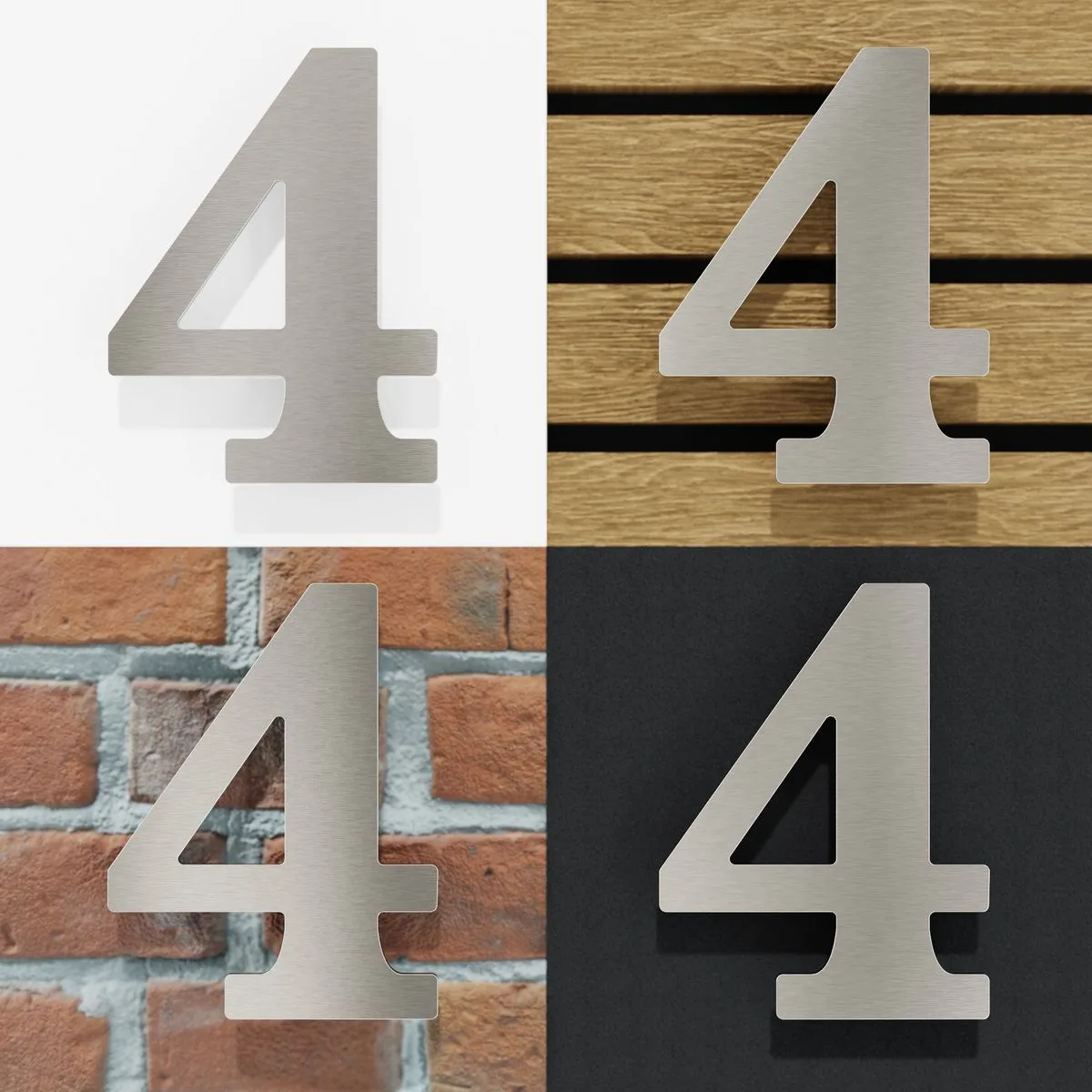 Edelstahl Hausnummer 4 "Classic" / N.24.E – Bild 2