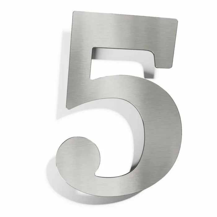 Edelstahl Hausnummer 5 "Classic" / N.25.E