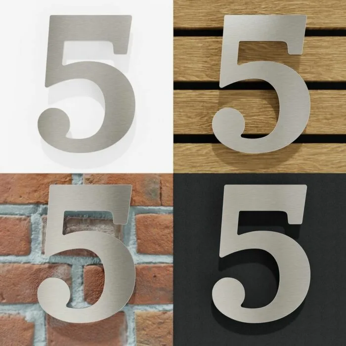 Edelstahl Hausnummer 5 "Classic" / N.25.E – Bild 2