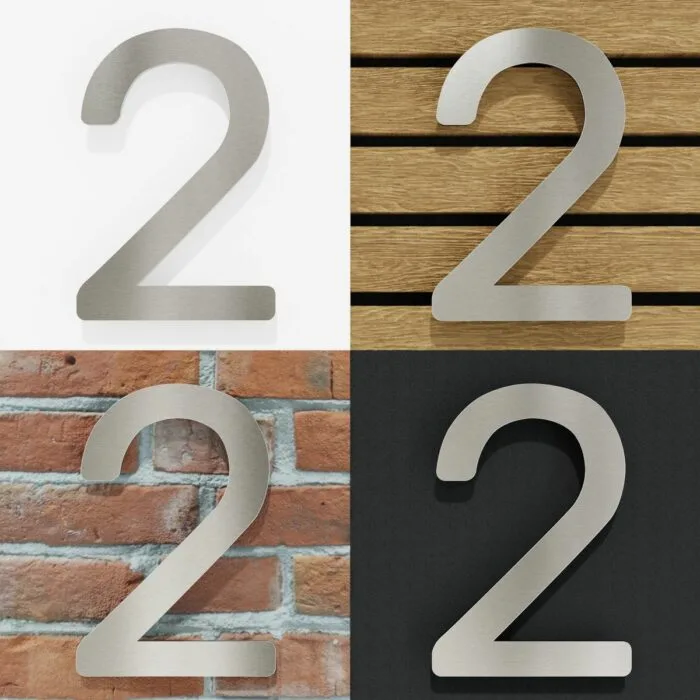 Edelstahl Hausnummer 2 "Essence" / N.202.E – Bild 2