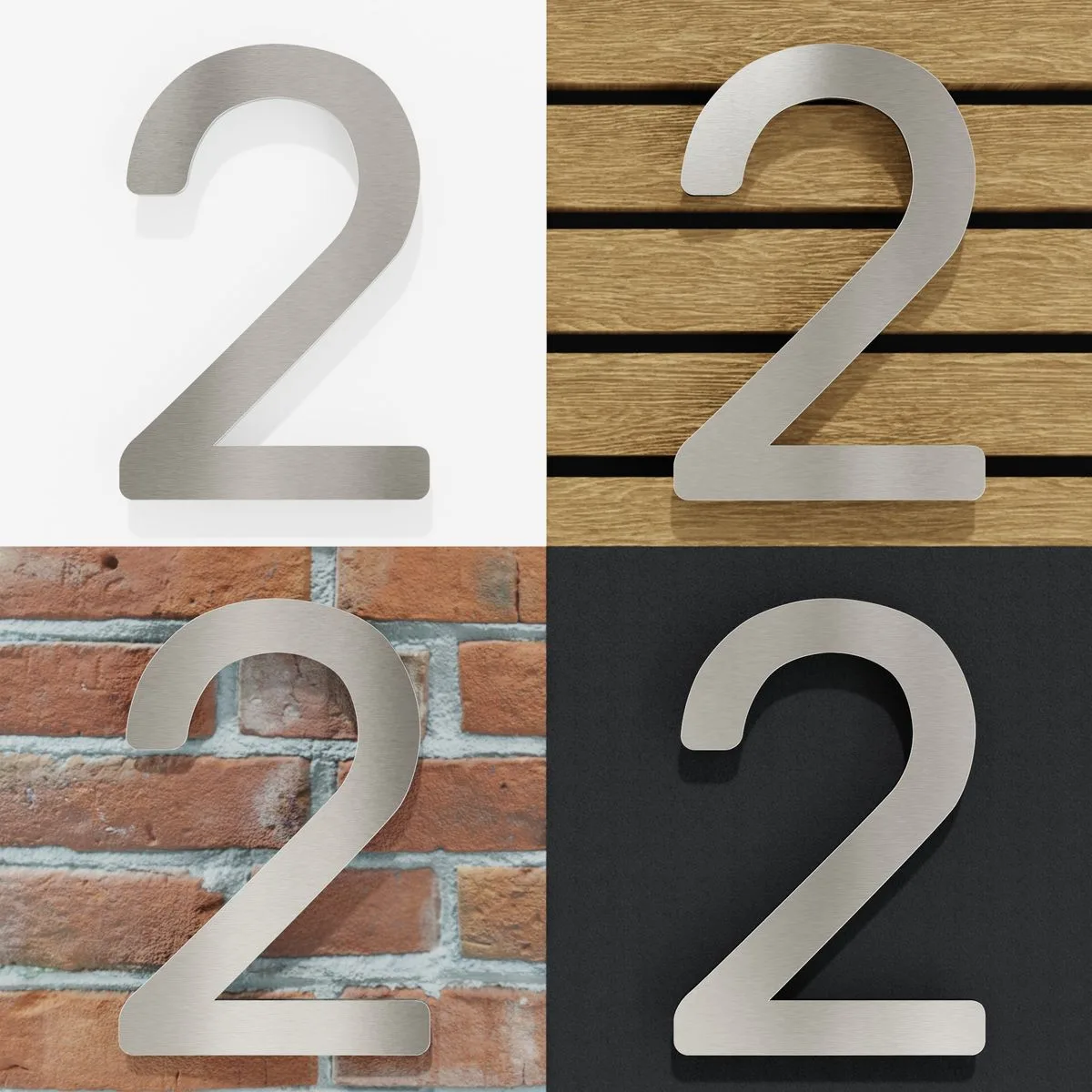 Edelstahl Hausnummer 2 "Essence" / N.202.E 2 Edelstahl Hausnummer 2 "Essence" / N.202.E – Bild 2
