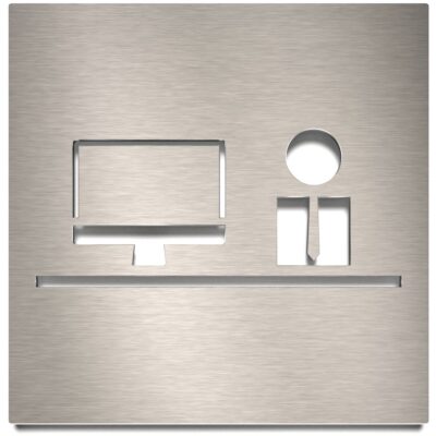 Edelstahl Schild "Büro" / O.01.E